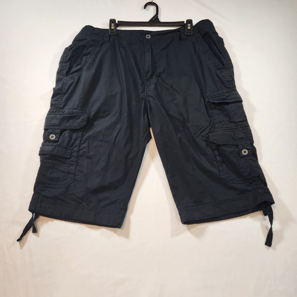 Iron Co Cargo Shorts Mens 40 Black Lightweight Outdoor Hiking Camping